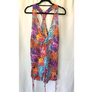 Luli Fama T-Back Romper Multicolor Size Large Bikini Cover Up